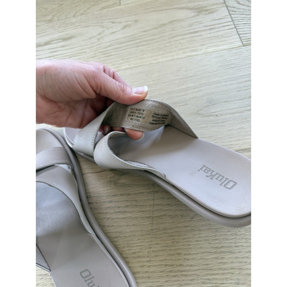 OluKai LAI SLIDE Women's Tan beige Flats Sandals Shoes Size 7 37 Slip Oh Summer - Picture 5 of 5